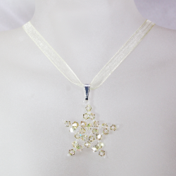 Pendant 45cm - Lyra-Yellow Organza - Pendant 45cm - Laiton argenté